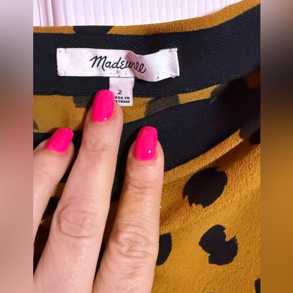 Madewell Brown and Black Polka Dot Midi Skirt - Picture 3 of 4